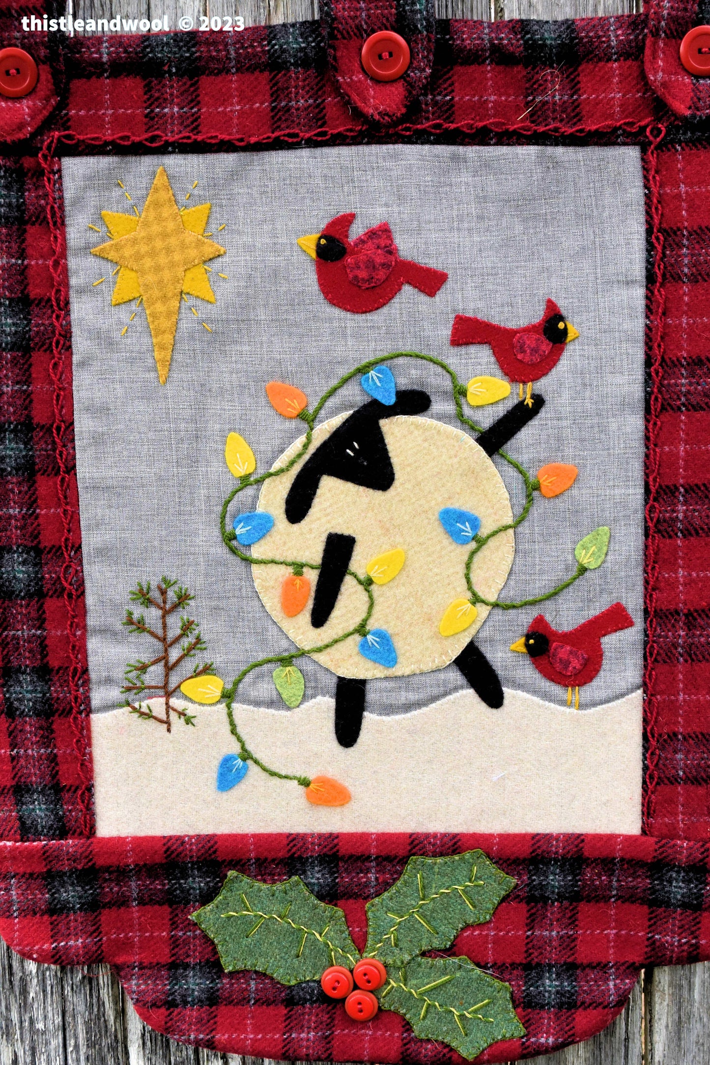 Wool Applique Digital Pattern - I'm "Fluffie" Not Fat - 2312 December