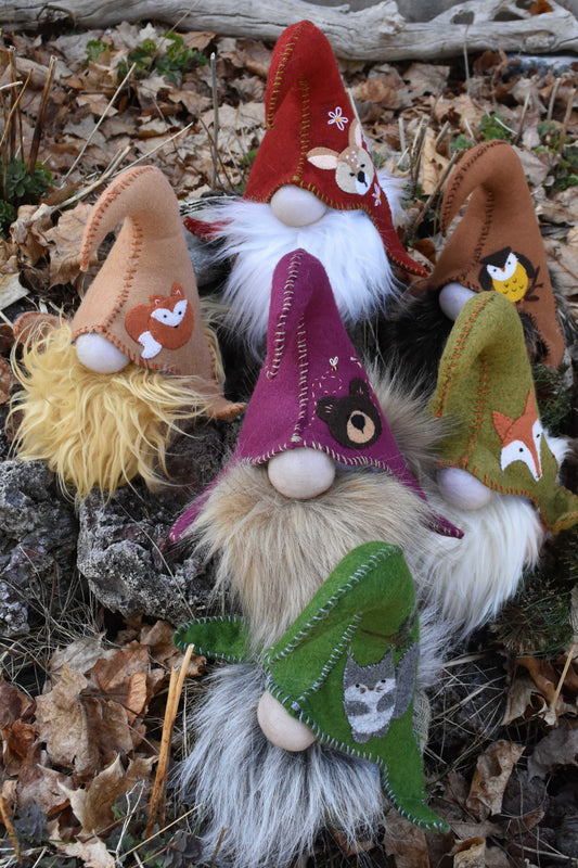 Wool Applique Digital Pattern - Mungo Gnome Forest Set