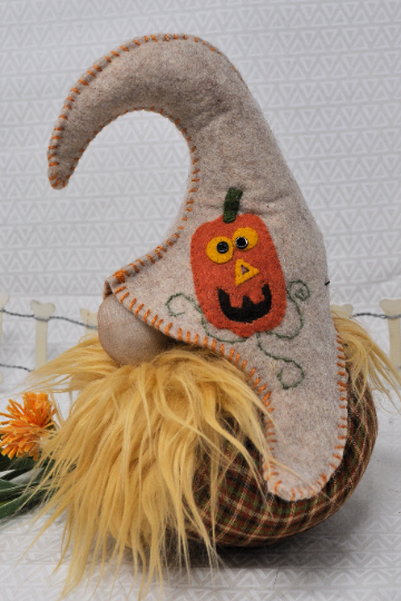 Wool Applique Packaged Pattern - Mungo Gnome October Series