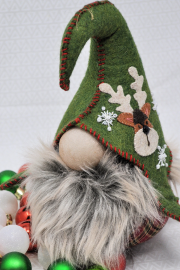 Wool Applique Digital Pattern - Mungo Gnome December Series