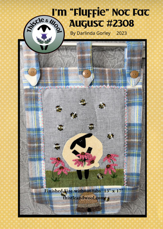 Wool Applique Packaged Pattern - I'm "Fluffie" Not Fat - 2308 August